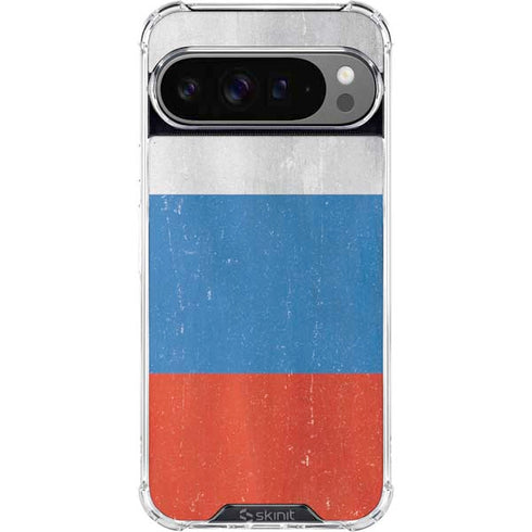 Russian Flag Distressed Google Pixel 10 Pro Clear Case